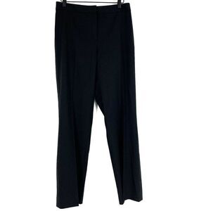 Lafayette 148 Dress Pants Size 6 Womens Black Menswear Trouser Wool Wide Leg